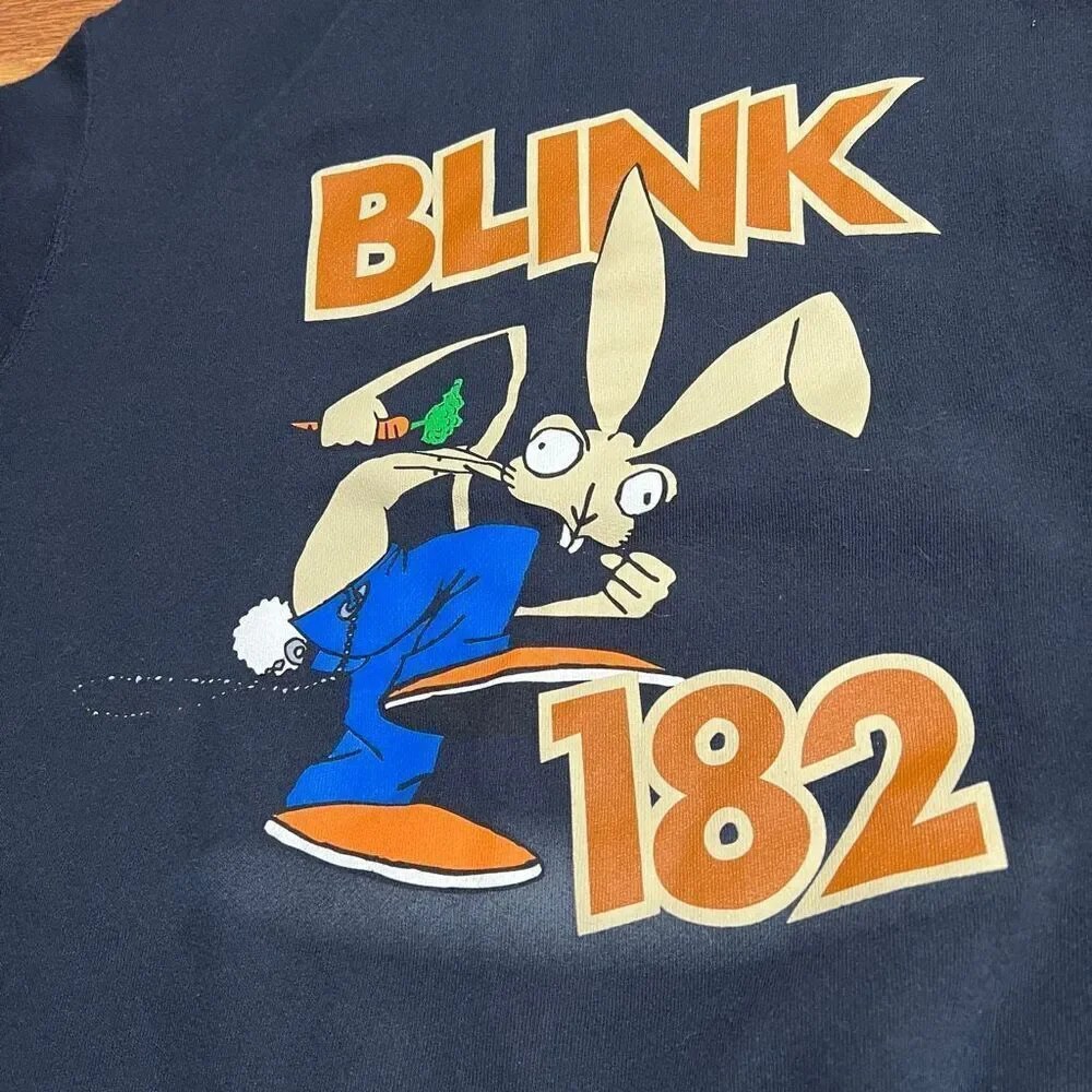 Y2K RARE Blink 182 Skankin Bunny 2009 Full Zip Navy Hoodie